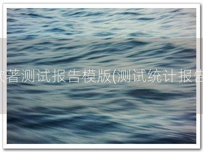 软著测试报告模版(测试统计报告)