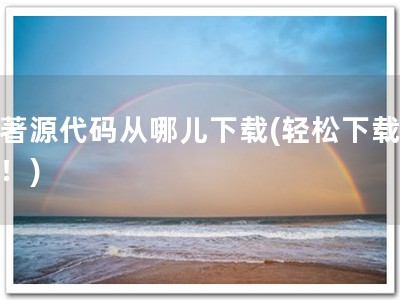 软著源代码从哪儿下载(轻松下载软著！)