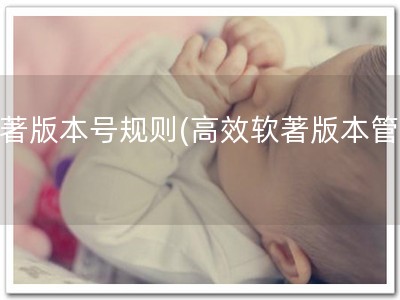 软著版本号规则(高效软著版本管理)