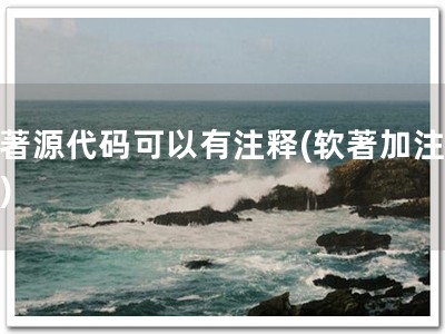 软著源代码可以有注释(软著加注释！)