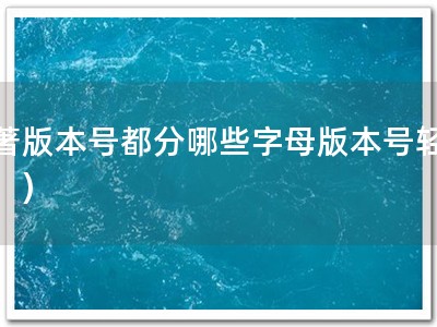 软著版本号都分哪些字母版本号轻松记！)