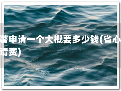 软著申请一个大概要多少钱(省心著申请费)