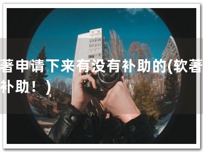 软著申请下来有没有补助的(软著申请补助！)