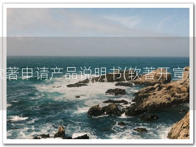 软著申请产品说明书(软著开宣！)