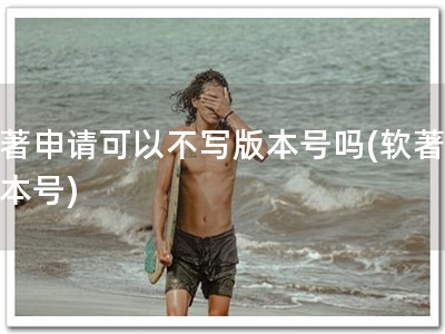 软著申请可以不写版本号吗(软著无版本号)