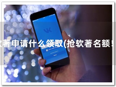 软著申请什么领取(抢软著名额！)