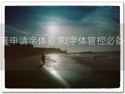 软著申请字体要求(字体管控必备！)