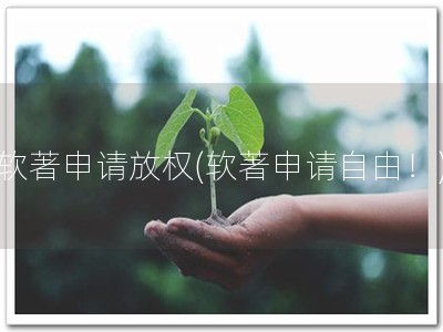 软著申请放权(软著申请自由！)