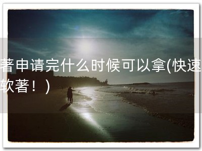 软著申请完什么时候可以拿(快速获取软著！)