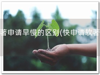 软著申请早慢的区别(快申请软著！)