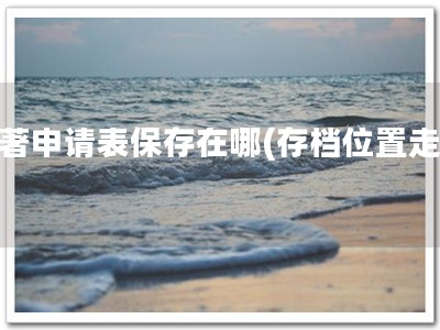 软著申请表保存在哪(存档位置走查)