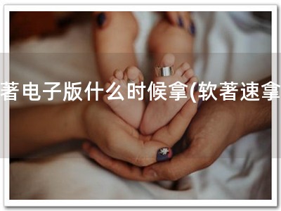 软著电子版什么时候拿(软著速拿！)