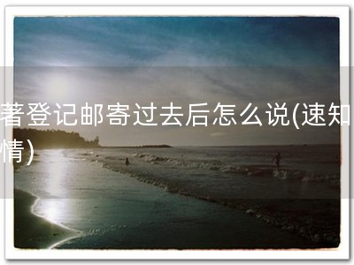 软著登记邮寄过去后怎么说(速知软著情)