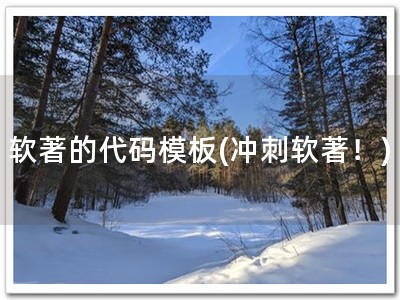 软著的代码模板(冲刺软著！)