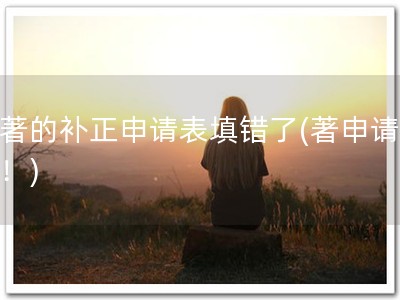 软著的补正申请表填错了(著申请急救！)