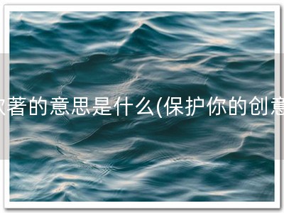 软著的意思是什么(保护你的创意)