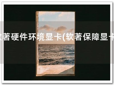 软著硬件环境显卡(软著保障显卡!)
