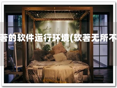 软著的软件运行环境(软著无所不在)