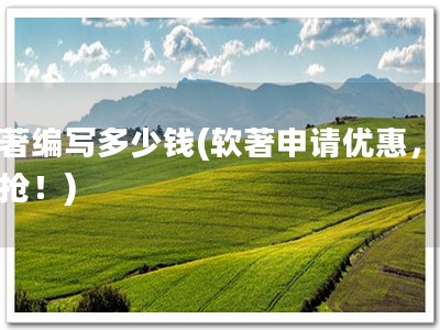 软著编写多少钱(软著申请优惠，赶快抢！)