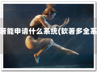软著能申请什么系统(软著多全系统)