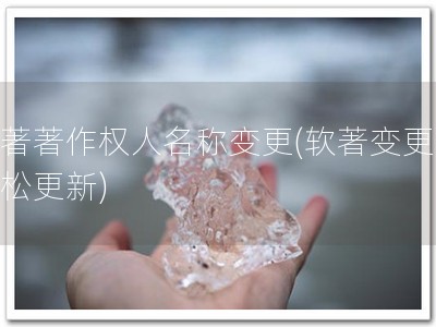 软著著作权人名称变更(软著变更，轻松更新)