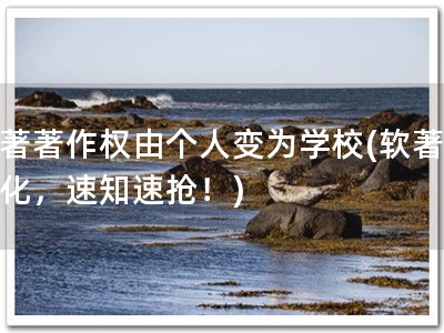 软著著作权由个人变为学校(软著新变化，速知速抢！)
