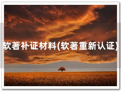 软著补证材料(软著重新认证)