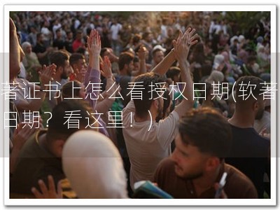 软著证书上怎么看授权日期(软著授权日期？看这里！)