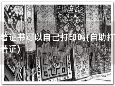 软著证书可以自己打印吗(自助打印软著证)