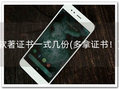 软著证书一式几份(多拿证书！)