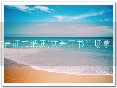 软著证书纸质(软著证书当场拿！)