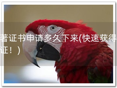 软著证书申请多久下来(快速获得软著证！)