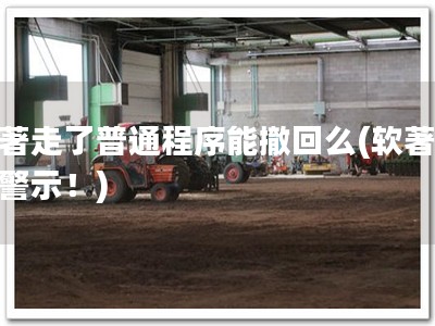 软著走了普通程序能撤回么(软著撤回警示！)