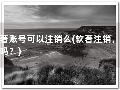 软著账号可以注销么(软著注销，可行吗？)