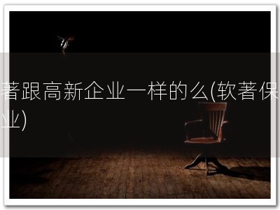 软著跟高新企业一样的么(软著保障企业)