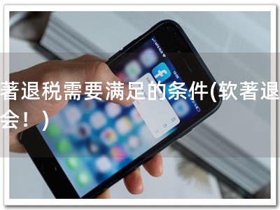 软著退税需要满足的条件(软著退税必会！)