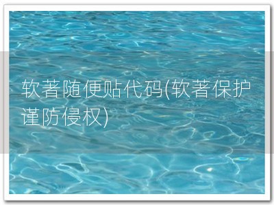 软著随便贴代码(软著保护 谨防侵权)