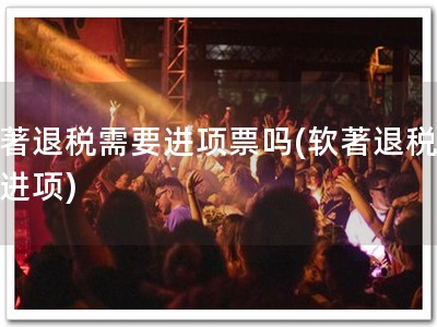 软著退税需要进项票吗(软著退税，必进项)