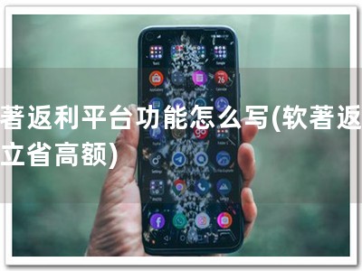 软著返利平台功能怎么写(软著返现，立省高额)