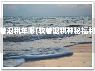 软著退税年限(软著退税神秘福利！)