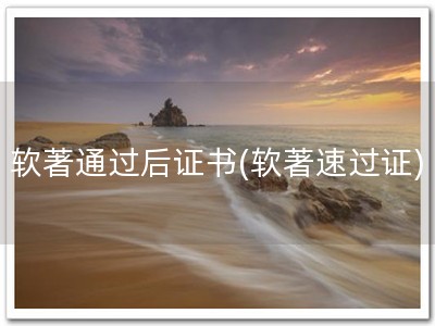 软著通过后证书(软著速过证)