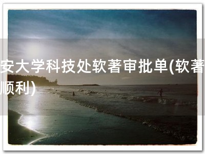 长安大学科技处软著审批单(软著审批顺利)