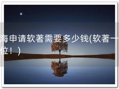 青海申请软著需要多少钱(软著一步到位！)