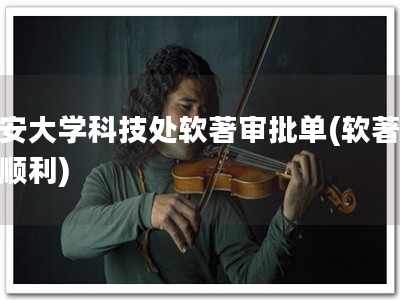 长安大学科技处软著审批单(软著审批顺利)
