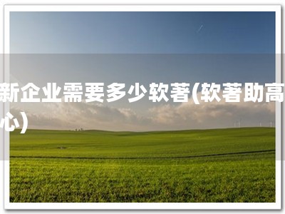 高新企业需要多少软著(软著助高企信心)
