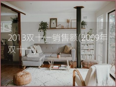 2013双十一销售额(2009年双十一)