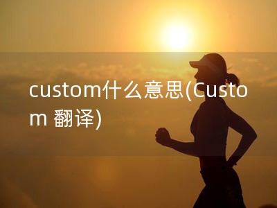 custom什么意思(Custom 翻译)