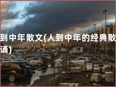 人到中年散文(人到中年的经典散文朗诵)