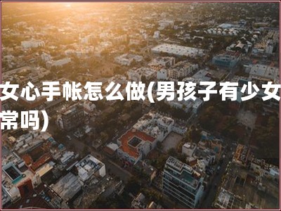 少女心手帐怎么做(男孩子有少女心正常吗)