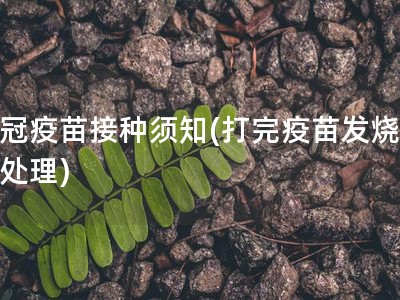 新冠疫苗接种须知(打完疫苗发烧怎么处理)